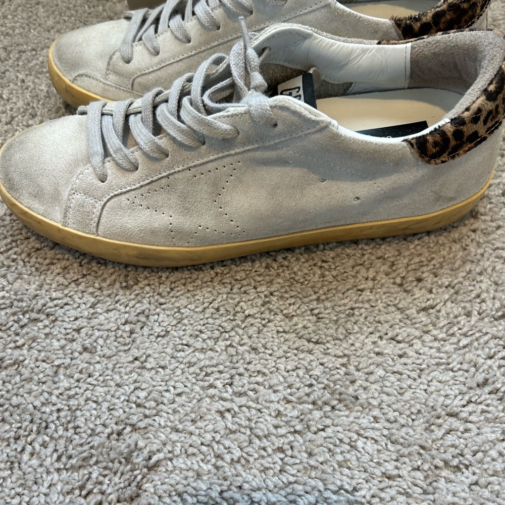 Golden Goose Superstar Sz 40 Leopard Heel Suede Sneakers + Box & Passport GGDB - Picture 5 of 12